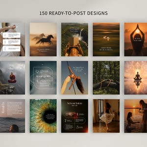 Plantillas de Instagram para el bienestar en Canva: Paquete de redes sociales para el autocuidado holístico imagen 3