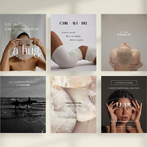 Plantillas de Instagram para el bienestar en Canva: Paquete de redes sociales para el autocuidado holístico imagen 11