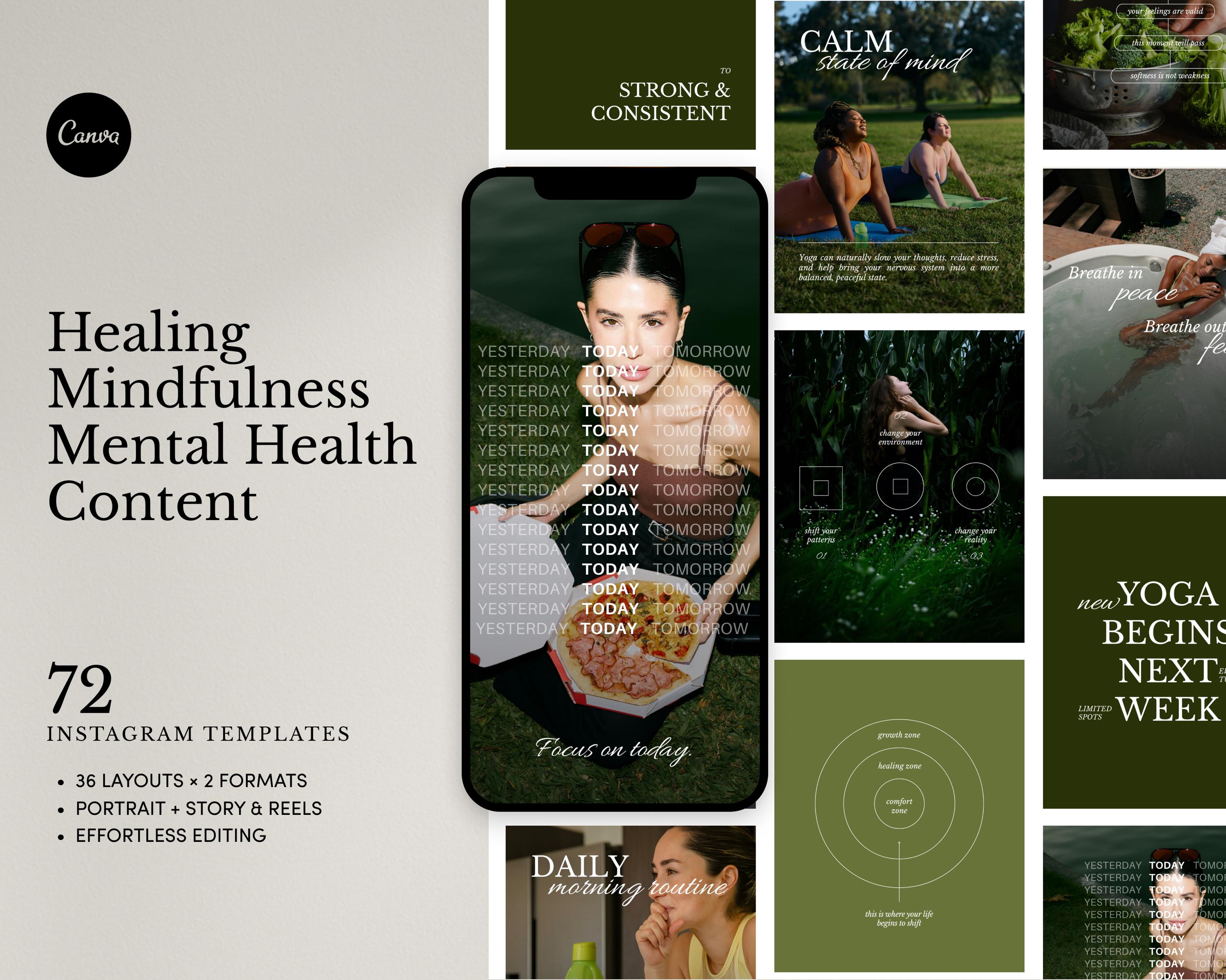 Mindfulness Instagram Templates, Self Love Canva Posts Stories Reels - Etsy