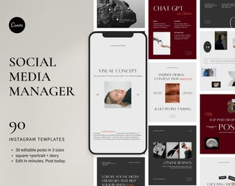 Instagram Canva Templates | Social Media Manager Posts