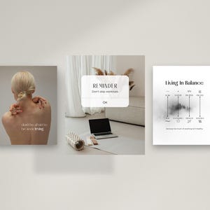 Plantillas de Instagram para el bienestar en Canva: Paquete de redes sociales para el autocuidado holístico imagen 4