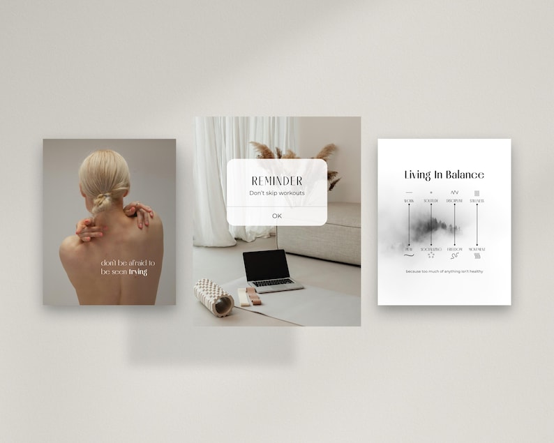 Plantillas de Instagram para el bienestar en Canva: Paquete de redes sociales para el autocuidado holístico imagen 4