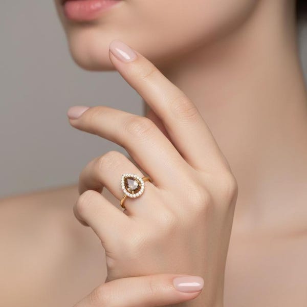 Color-Changing Zultanite Ring: Gold-Plated Sterling Silver, Zircon Accents