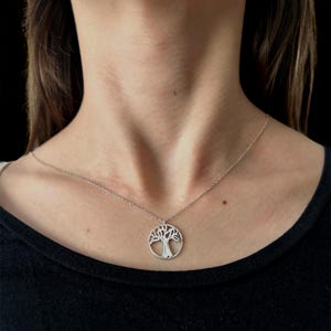 Tree of Life Pendant Sterling Silver | Round Pendant for Necklace | Tree of Life Necklace sacred tree of life dainty tree of life