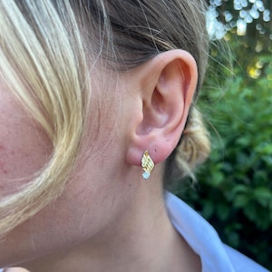 Angel Wing Earrings 925 Silver | Tiny Cubic Zirconia Studs | Minimalist Gold Plated Angel Earrings