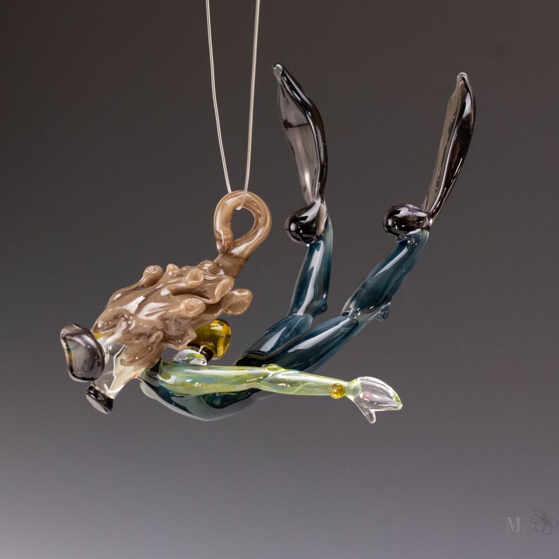Glass Scuba Diver Ornament Sea Explorer Etsy