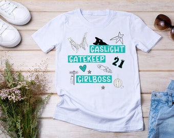 GASLIGHT GATEKEEP GIRLBOSS - Phoebe - Bridgers - Taylor - Gracie - Abrams - Taylor Coded - Swift - Adult, Youth Tee in Women's or Unisex