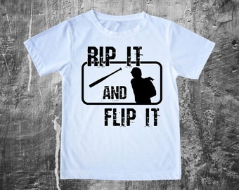 Rip It and Flip It - Home Run - Bat Flip - Tshirt - Baseball - Baseball Mom - Adult or Youth Tee