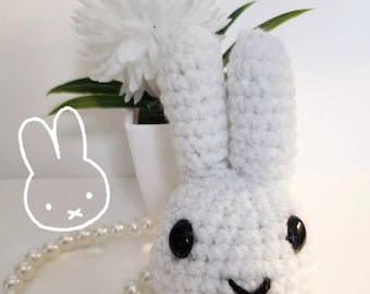 Crochet Miffy Keychain: Handmade Amigurumi Rabbit Bag Charm