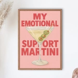 Retro Dirty Martini Kunstdruck: Funky Cocktail-Bar-Warenkorb-Dekor (Digitaler Download)