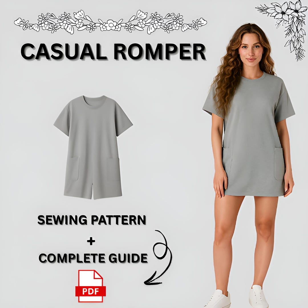 Womens Casual Romper Sewing Pattern PDF: Easy Sew (digital Download) - Etsy