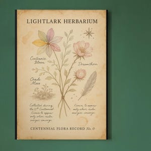 Lightlark Saga Poster Print - Vintage Fantasy Botanical Wall Art for Book Lovers, Aesthetic Fairycore Cottagecore Decor Gift