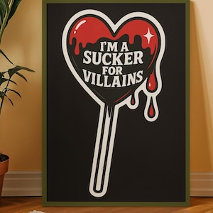 Gothic Villain Love Dark Romance Wall Art Print for Smutty Book Lovers Bedroom Decor Bookish Gift for Romance Readers and Fans