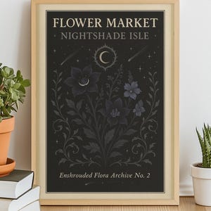 Nightshade Isle Lightlark Saga Poster Print - Vintage Fantasy Botanical Wall Art for Book Lovers, Aesthetic Fairycore Cottagecore Decor Gift