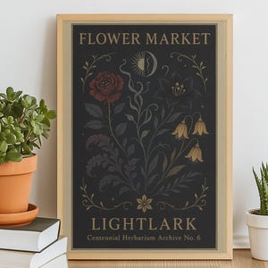 Lightlark Saga Poster Print - Vintage Fantasy Botanical Wall Art for Book Lovers, Aesthetic Fairycore Cottagecore Decor Gift