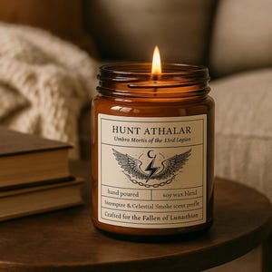 HUNT ATHALAR Soy Candle - Crescent City Inspired Bookish Gift, Candle for Fantasy Readers, Fae Decor, Eco-Friendly Scented Candle