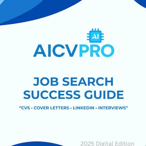Guía para el éxito en la búsqueda de empleo / CV, carta de presentación, LinkedIn, consejos para entrevistas + Planificador / Libro electrónico de carreras de AICVPRO (Descarga digital)