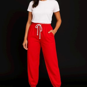 Red Bohemian Harem Pants: Lightweight Comfort