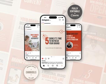 Szablon Canva karuzeli Instagram marki osobistej | Edytowalne posty w mediach społecznościowych | Zestaw do budowania marki dla menedżerów SM marki osobistej i influencerów