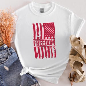 Freedom Flag Shirt, Patriotic USA Tee for 4th of July, Veteran Gift Shirt, Independence Day Graphic Tee-Distressed American Flag T-Shirt