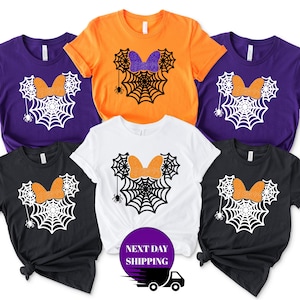 Halloween Mickey Matching Shirt, Minnie Mouse Spider Web Tee, Halloween Gift for Her, Mickey Ears Halloween Shirt, Disney Halloween Tee 2025