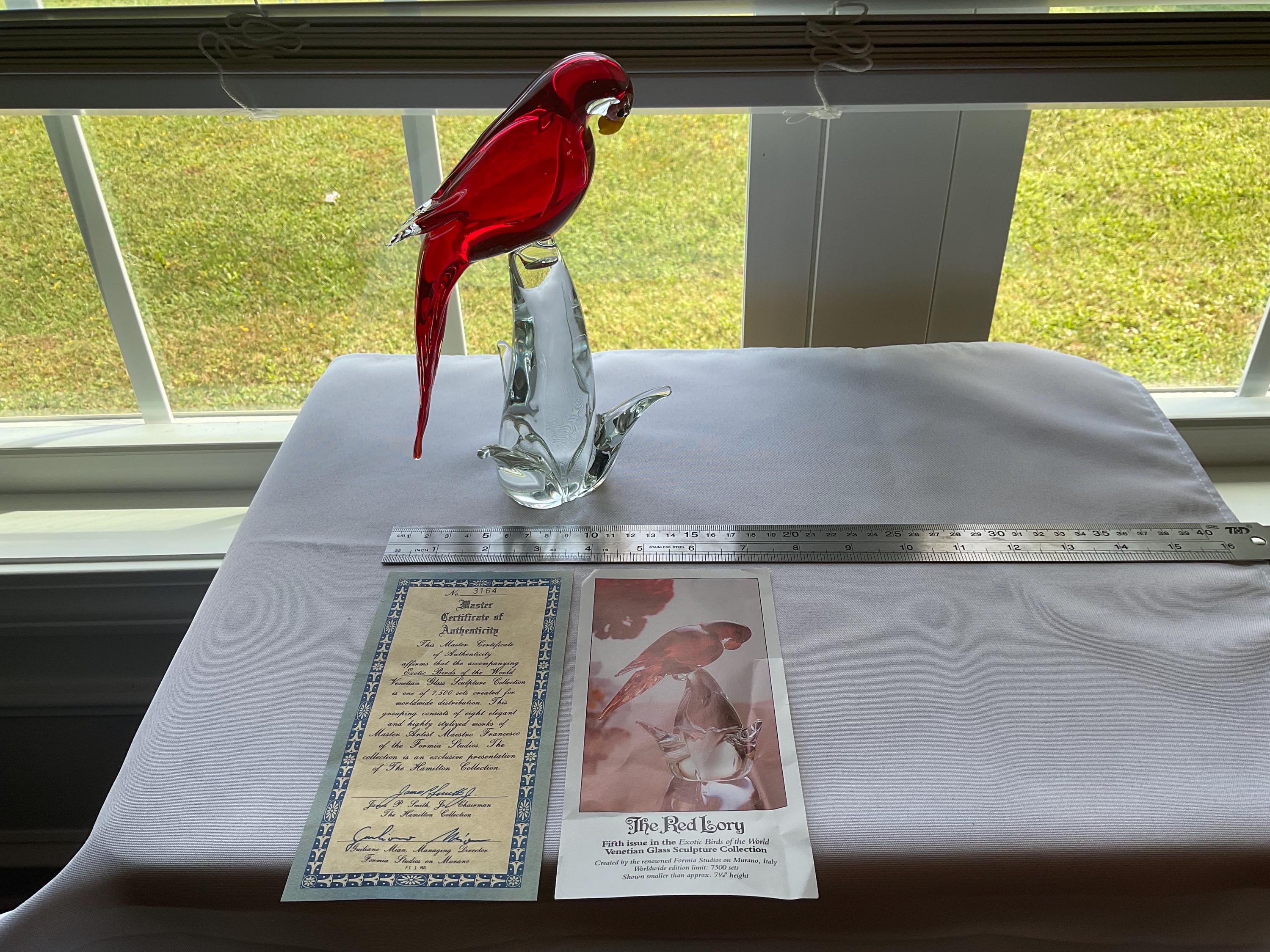 Vintage Red Glass Bird - Etsy