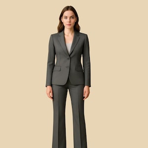 Women&#39;s Slim Fit Business Suit 2 Piece Blazer and Pants Formal Office Workwear