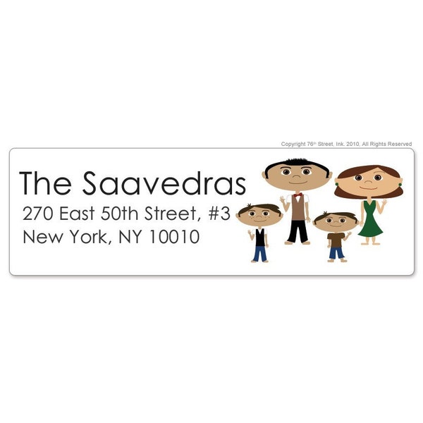 Personalized Address Labels for a Family of 4