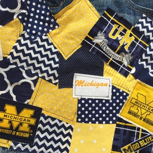 University of Michigan Ladies Women Deco Patch Ladies Custom Denim Skirt sz 0 2 3 4 5 6 7 8 10 12 14 16 18 20 22 24W image 5