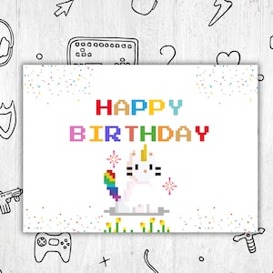 Carte d'anniversaire imprimable Carte d'anniversaire drôle de chat Anniversaire pour ami maman papa fille téléchargement numérique 5 x 7