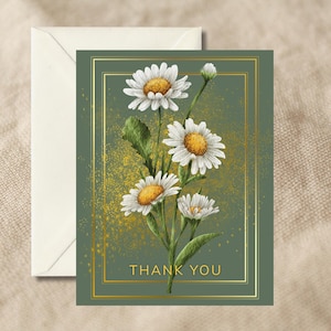 Daisy Thank You Cards: Rustic Wildflower Stationery Set