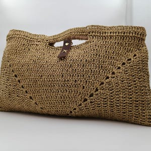 Clutch Raffia Top Handle Pouch Hand Bag