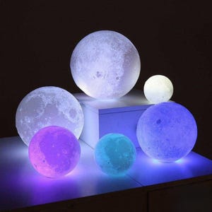 3D Decorative Moon Lamp | Home Decor | Handcrafted Moon Lamp | Modern Home Decor 3D Light |  Romantic Bedside Night Lamps for Bedroom | Moon