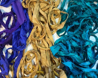 Scrap bag of sari silk 1 12 oz bag of recycled sari silk bag 5