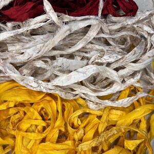 Scrap bag of sari silk-1 1/2 oz bag of recycled sari silk bag 28