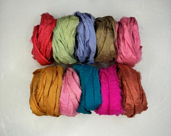 20 Yard Collection-Sari Silk 2 yds each- Recycled Sari Silk-collection #1