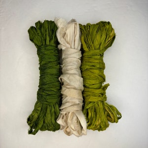 15 yd &quot;New Leaf&quot;  Sari Silk Ribbon-Recycled Sari Silk Ribbon 3 pack 5 yards each 15 yards total