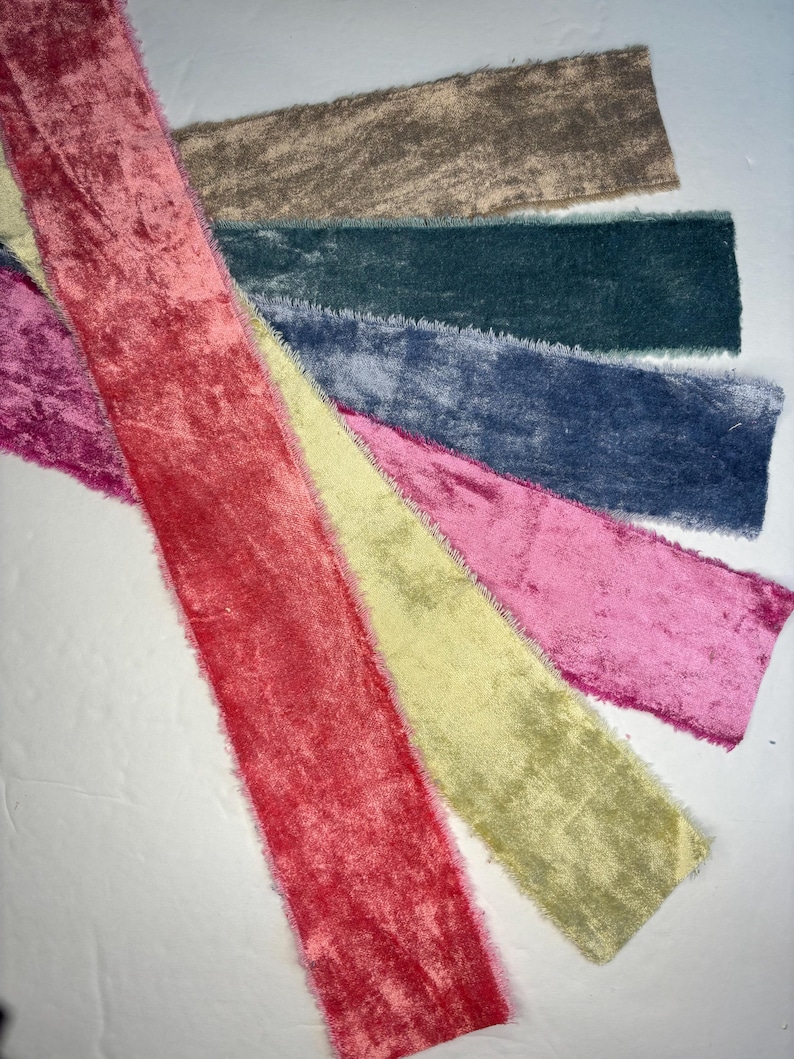 3 Yds 2 Inch Wide Velvet Ribbon "Cactus Flower" 1/2 Yd Each 6 Colors image 2