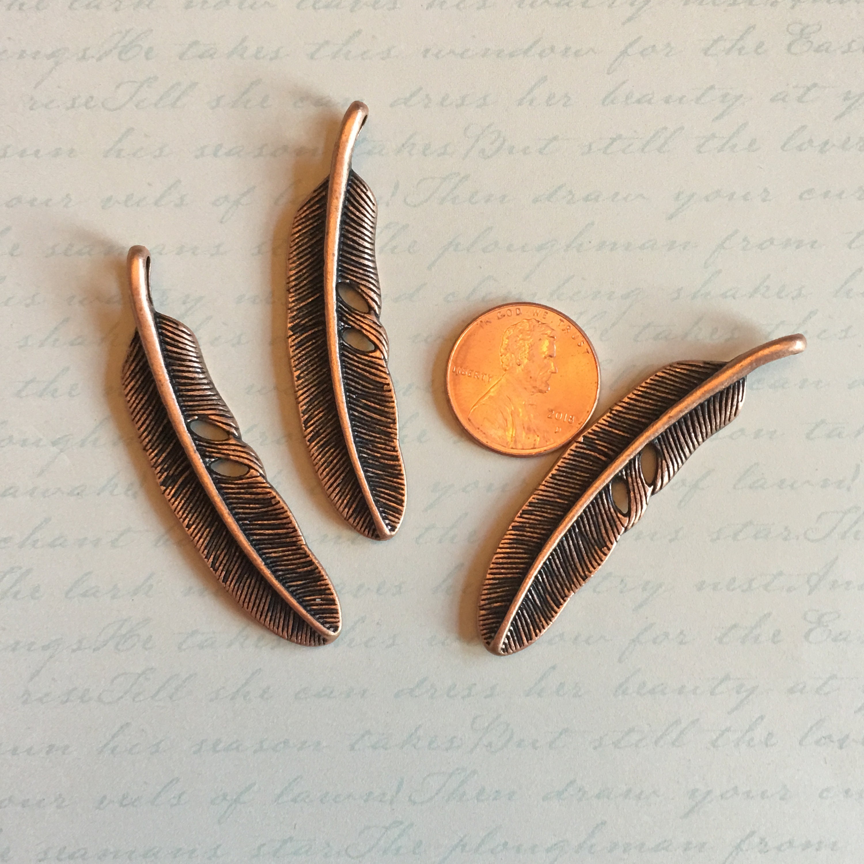 Large Copper Feathers - Etsy