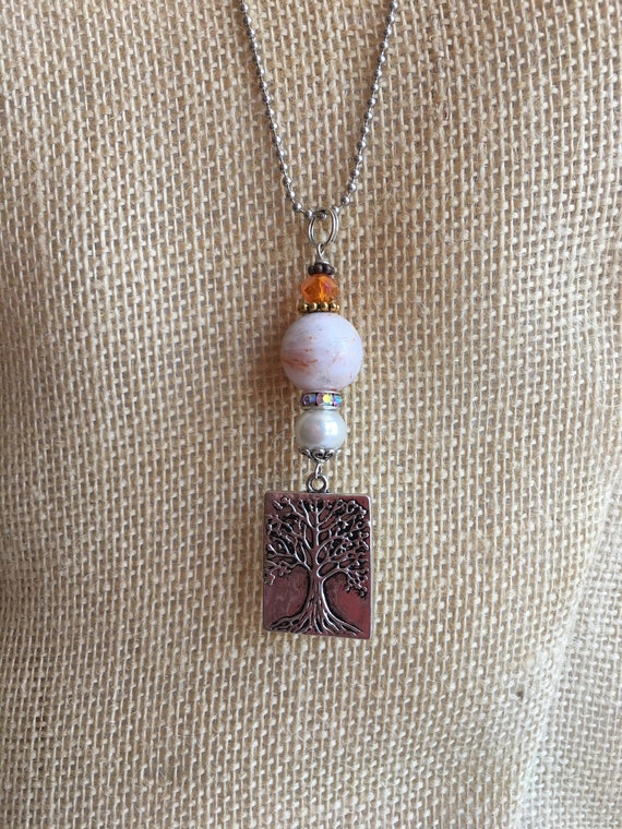 Pewter Tree of Life Necklace-rectangle Style - Etsy