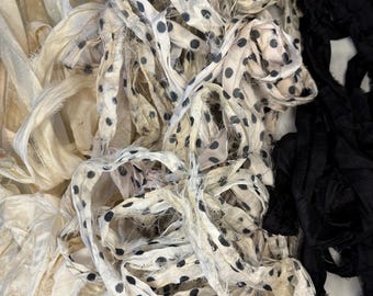 Scrape bag of sari silk- 1 1/2 oz bag of recycled sari silk bag 104