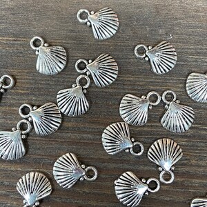 20 Pewter Tiny Shell Charms