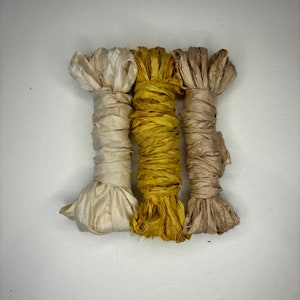 15 yd &quot;Wheat&quot; Sari Silk Ribbon -Recycled Sari Silk Ribbon 3 color pack 5 yards each 15 yards total