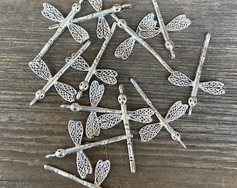 12 Pewter Dragonfly Charms