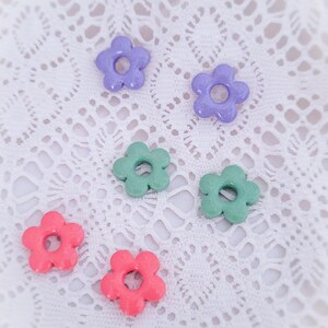 Lovely flowers interchangeable tassel hoop earrings