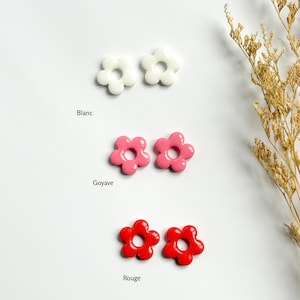 Boucles d’oreilles pampilles FLEURS créoles interchangeables FLEURS – cadeau de Noël, fin d’année, maîtresse, anniversaire