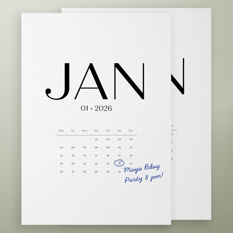 Printable Monthly Calendar for 2026 | Instant Download | Size DIN A3 ...