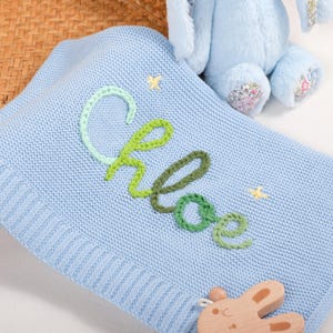 Hand-Embroidered Personalized Baby Blanket | Ultra-Soft Nursery Essential for Newborns