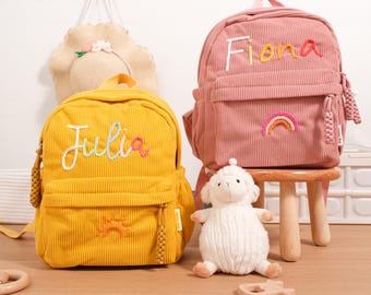 Mochila de pana personalizada / Mochila infantil con nombre personalizado