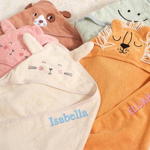 Personalized Baby Hooded Towel | Custom Embroidered Cotton Bath Wrap